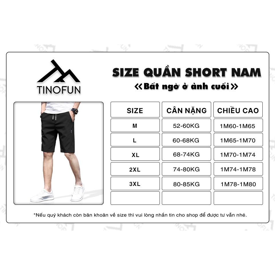 Quần đùi nam Mềm Mịn TINOFUN mã "KC-E" Quần short nam kaki thể thao trẻ trung phong cách Hàn Quốc đẹp