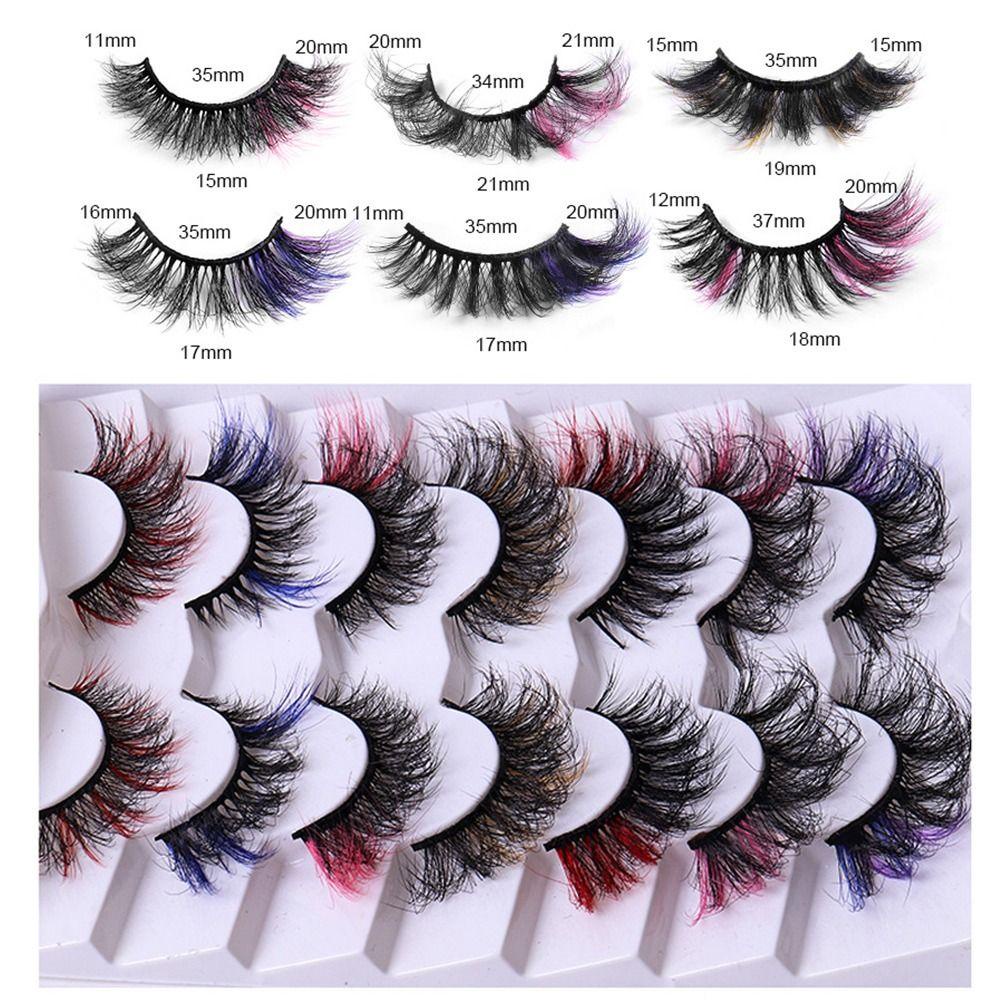 Lông Mi Giả Dày Dặn Nhiều Màu Sắc Trang Điểm Cho Nữ