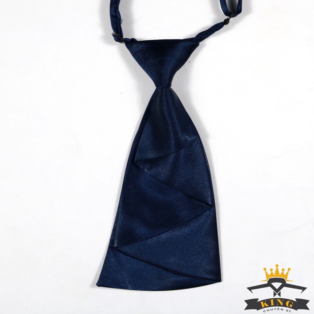 Cà vạt nữ KING học sinh và công sở thắt sẵn vải phi bóng mịn cao cấp nhiều màu caravat hàn quốc giá rẻ C24