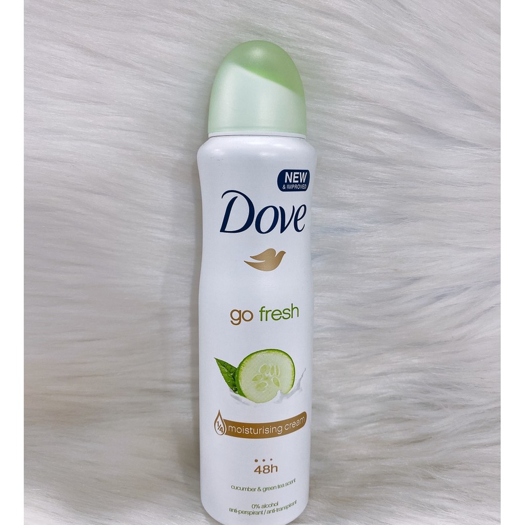 Xịt khử mùi Dove Cucumber &amp; Green Tea Scent 150ml - hàng công ty