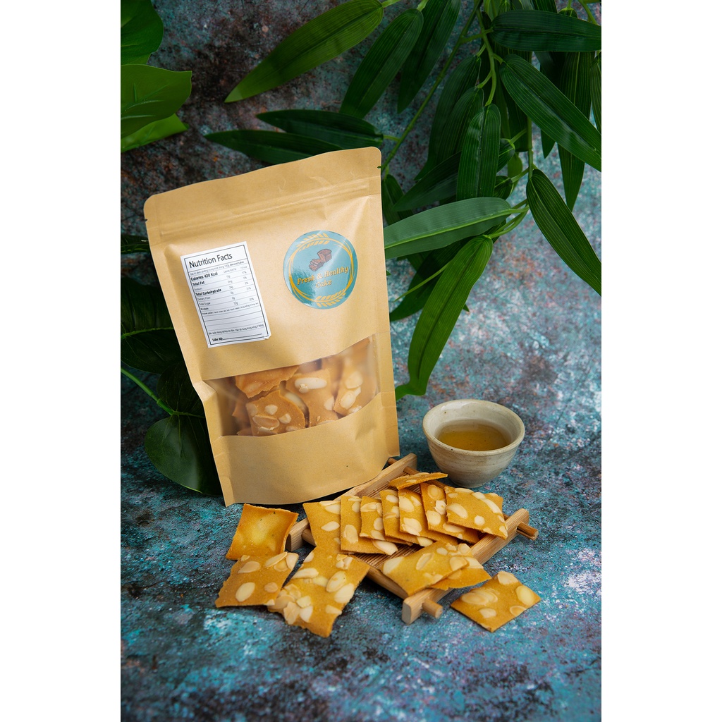 Bánh Ngói,  Hạnh Nhân cắt lắt , Bánh Ăn Kiêng , giảm  cân, ngon miệng, không sợ tăng cân