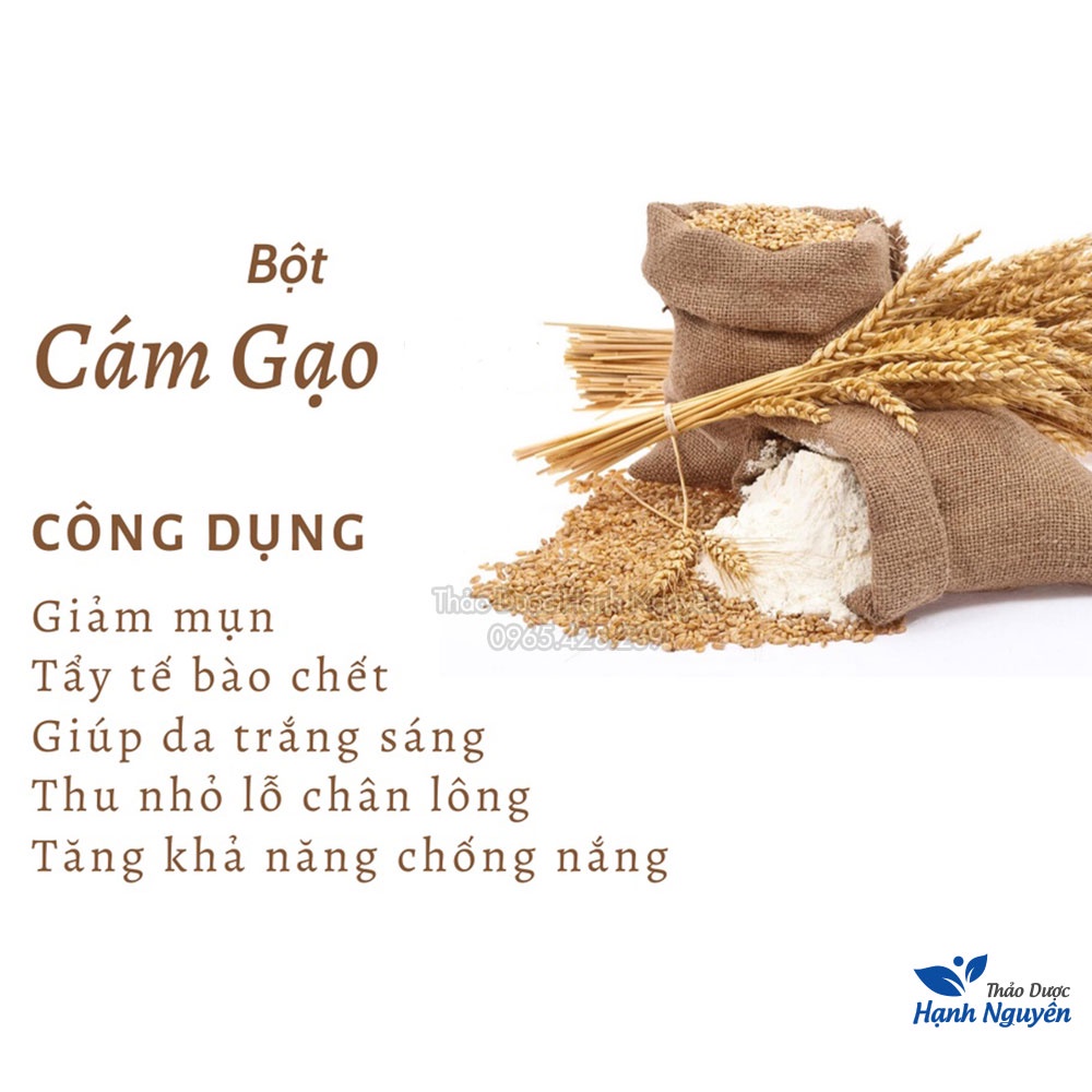 Bột cám gạo nguyên chất 500g (bột mask dưỡng trắng, mờ thâm sạm) - Thảo Dược Hạnh Nguyên