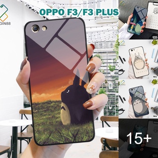 Ốp lưng kính oppo f3/ f3 plus in 3d hình totoro