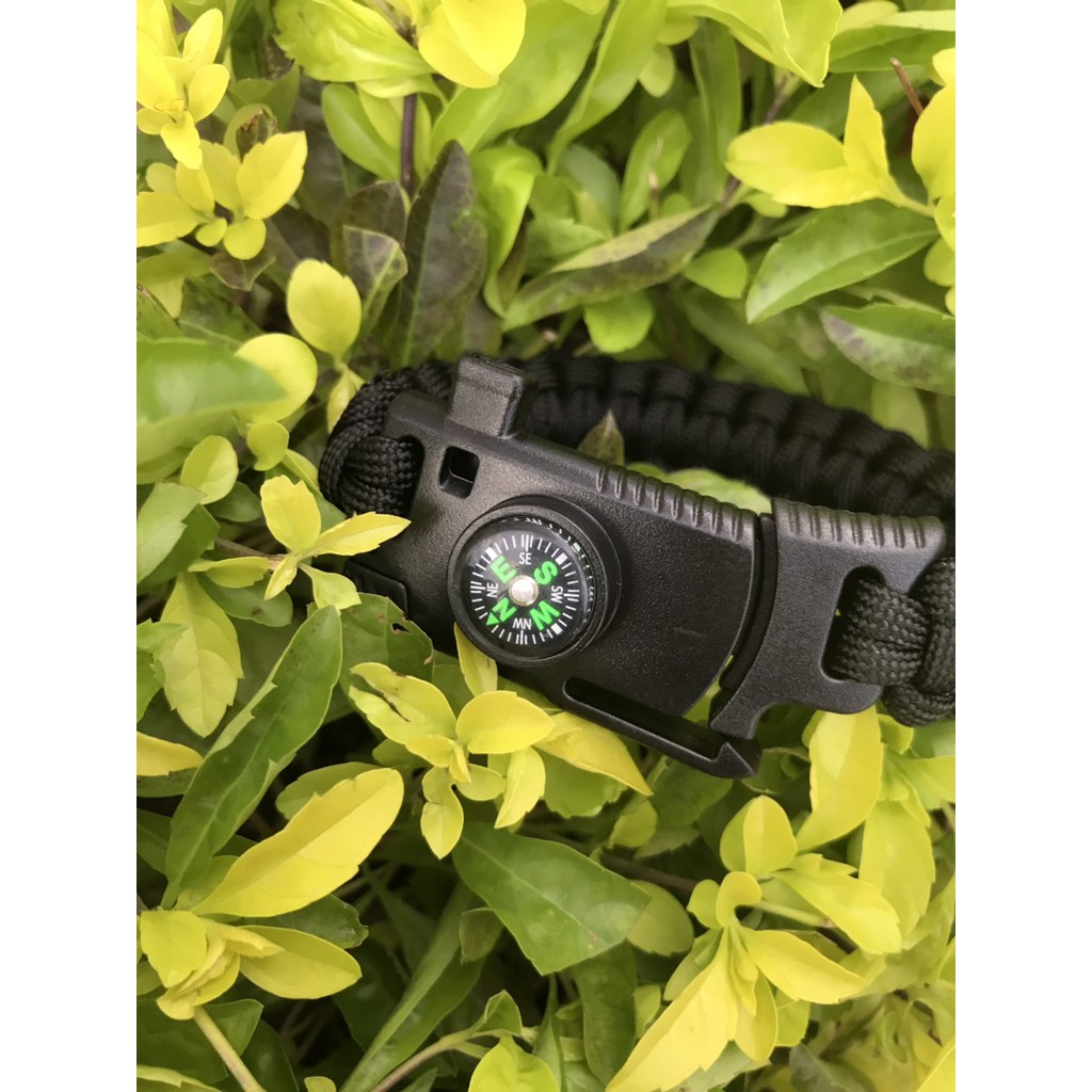 Vòng tay cứu sinh dã ngoại tích hợp la bàn+còi+...