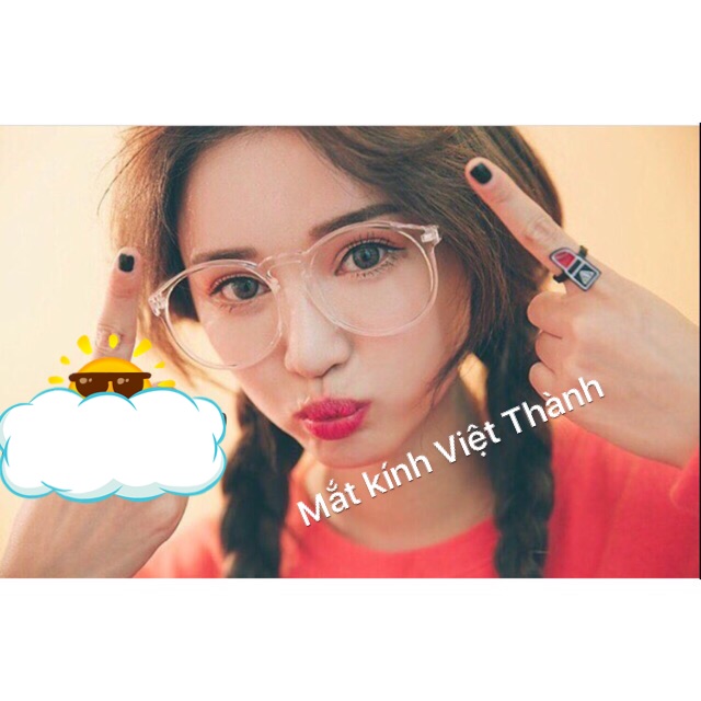 gọng Kính mắt mèo kính cận trong suốt loại tốt lắp được cận viễn loạn theo yêu cầu