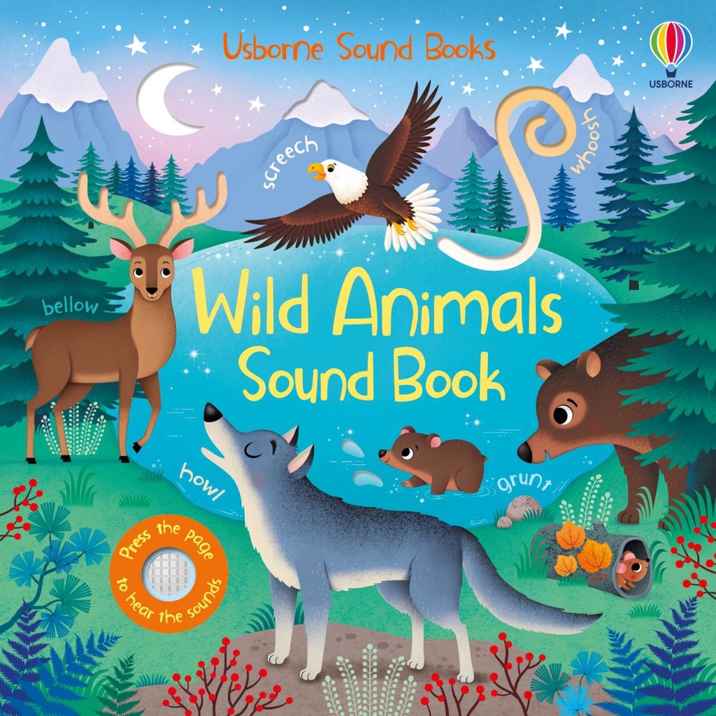 Sách âm thanh Usborne - Wild Animals Sounds - Tiếng con vật hoang dã từ rừng xanh