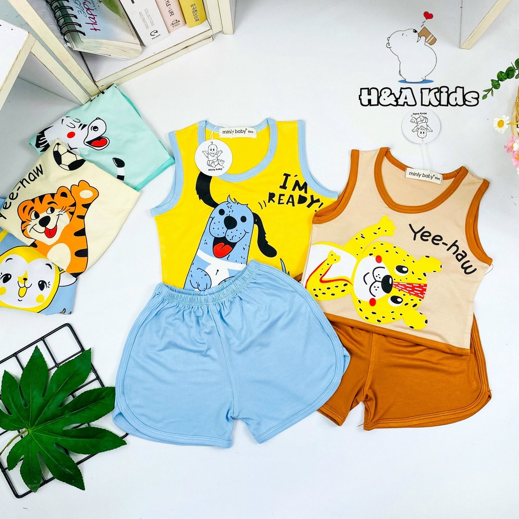 [Bé 20-32kg] Bộ Ba lỗ thun lạnh quần sọc dệt SIZE ĐẠI cho bé trai bé gái từ 20-32kg