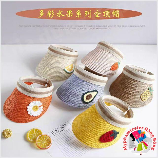Mũ cói lưỡi trai cho bé gái