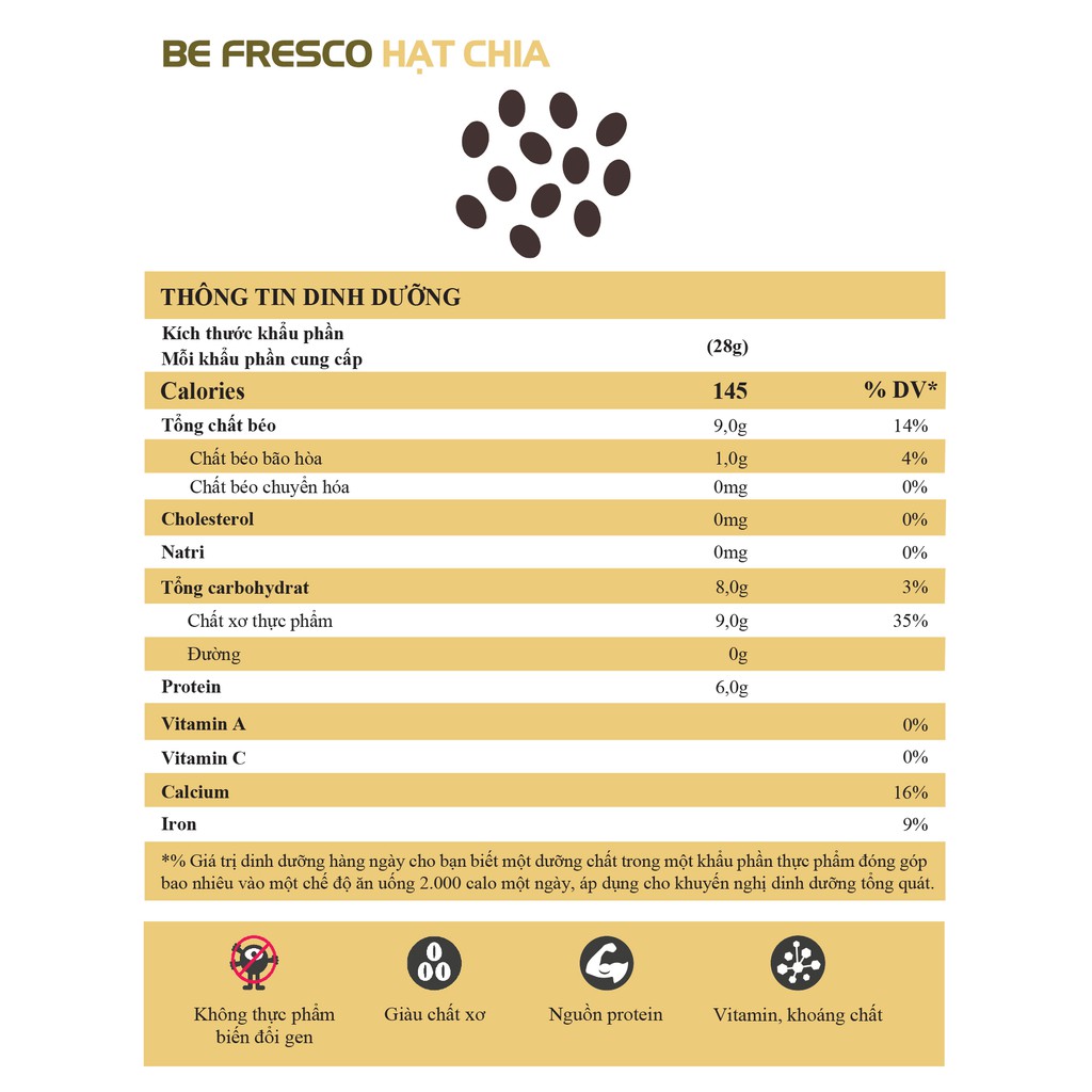 Hạt Chia Đen Peru/Argentina Nhập Khẩu Đóng Gói - Be Fresco VN | BigBuy360 - bigbuy360.vn