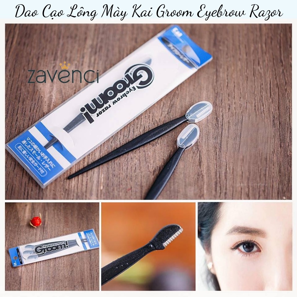 Dao Cạo Lông Mày KAI Groom Eyebrow Razor Lưỡi Dao Không Gỉ Hàng Chính Hãng Nội Địa Nhật (1 CÁI)