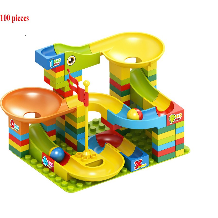 Đồ chơi lắp ráp cầu trượt lăn bi vui nhộn, Cho bé từ 3 tuổi. BIDIKID.