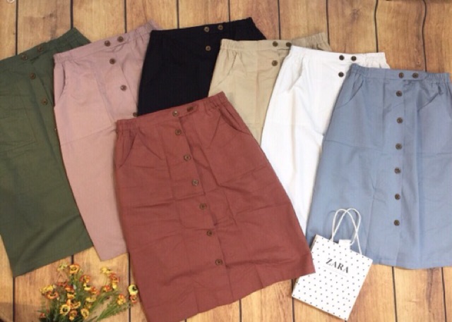 Chân váy kaki cúc chữ A ( Quảng Châu)