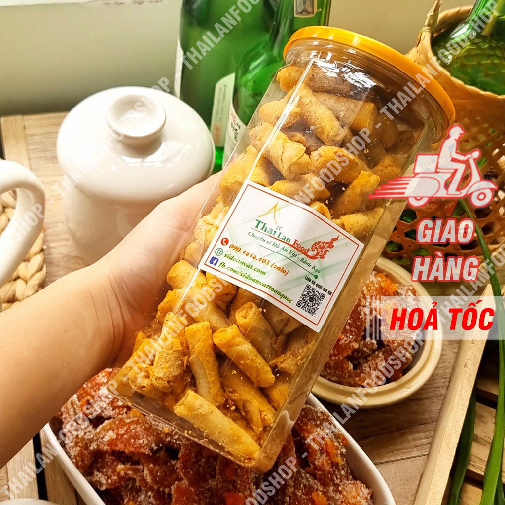Chả Giò Tôm Mini Sấy Giòn Ăn Liền Lon 400gr