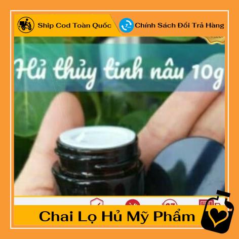 Hủ Đựng Kem ❤ TOP GIÁ RẺ ❤ Hũ Chiết Kem Thủy Tinh Nâu 10g , Hũ lọ chiết mỹ phẩm , , phụ kiện du lịch