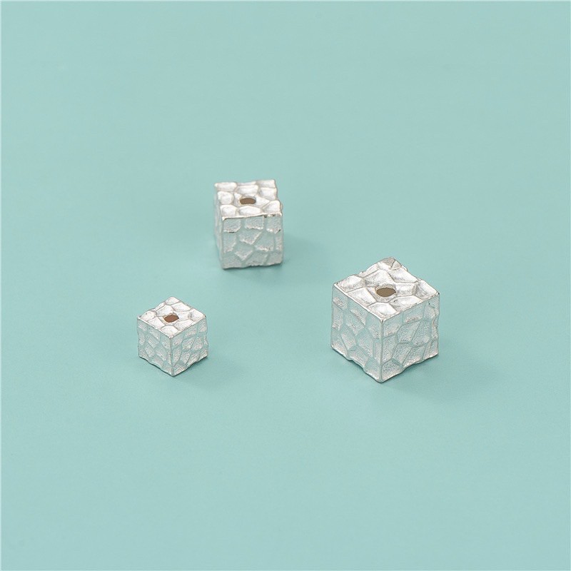 charm bạc khối vuông mix đá bạc s925 cao cấp