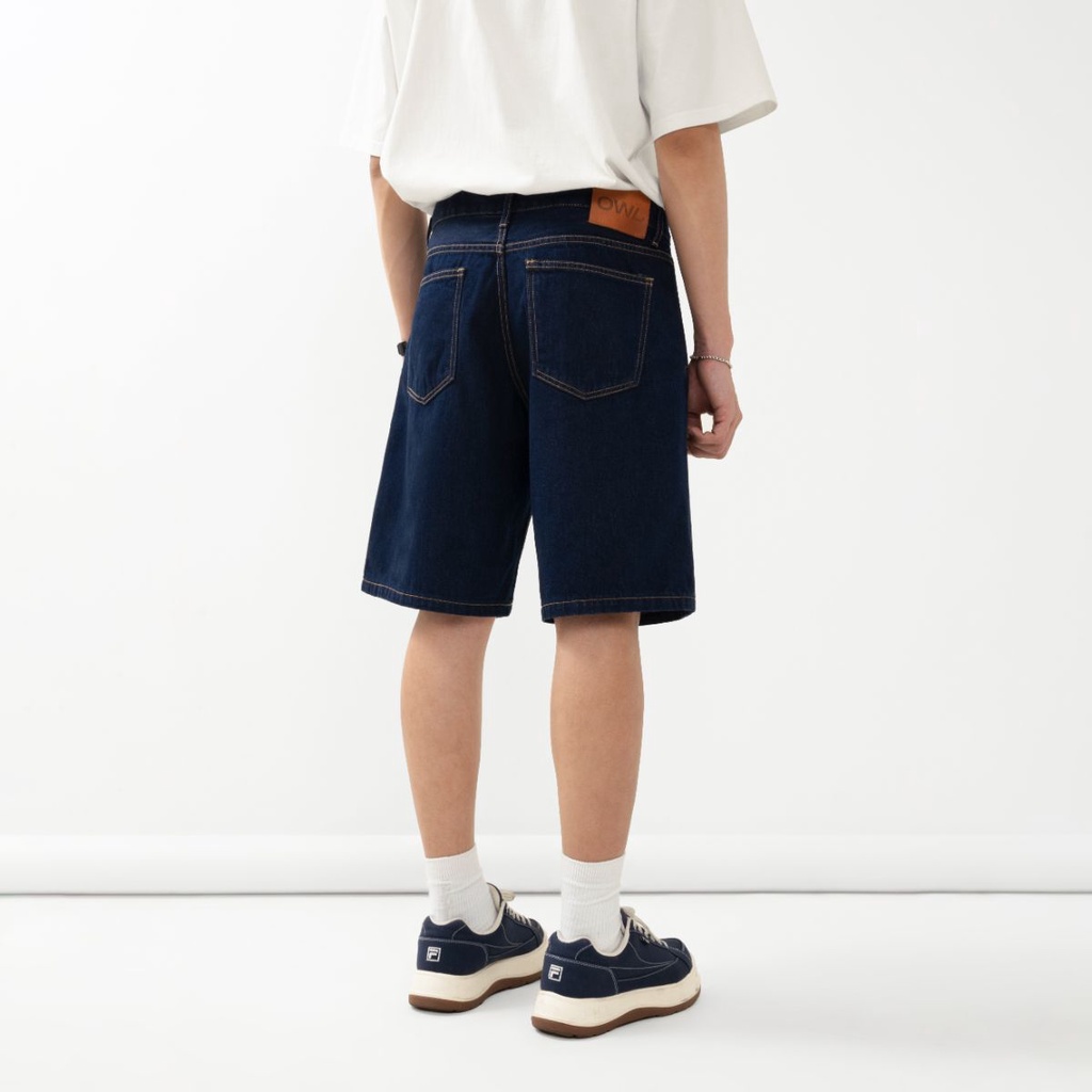 OWL BRAND® BLANK RELAX SHORT JEANS - Quần Short nam Jean ống rộng / Indigo