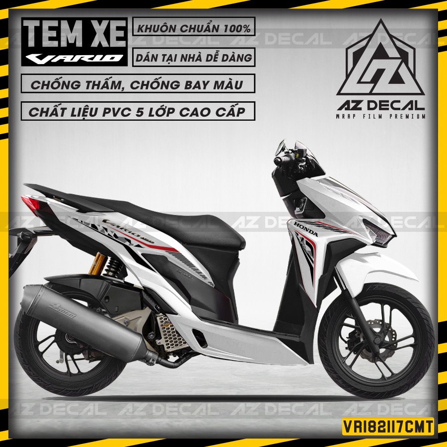 Tem Vario/Click Camo Độc Đáo | VR182117CM | Decal Cắt Sẵn Dễ Dán, Áp Dụng Nhiều Màu Xe Đỏ, Đen, Trắng