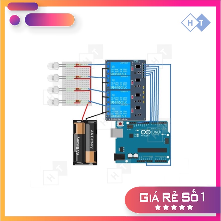 Module relay 5v 4 kênh đóng cắt mạch điện 220v 10A có cách ly quang | Rơ le 4 kênh dành cho Arduino