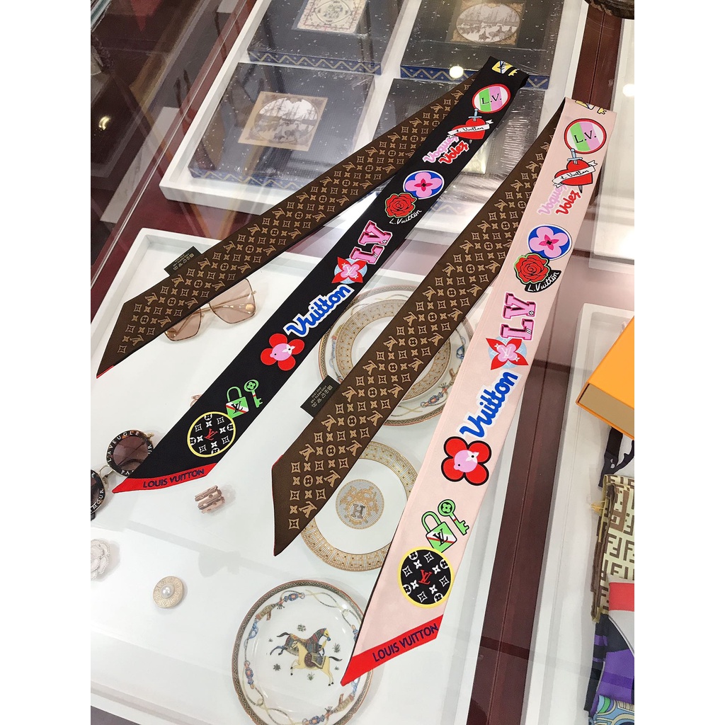 Khăn Choàng Cổ / Xách Tay Bằng Ruy Băng Lụa In Họa Tiết Hoa Cho Nữ