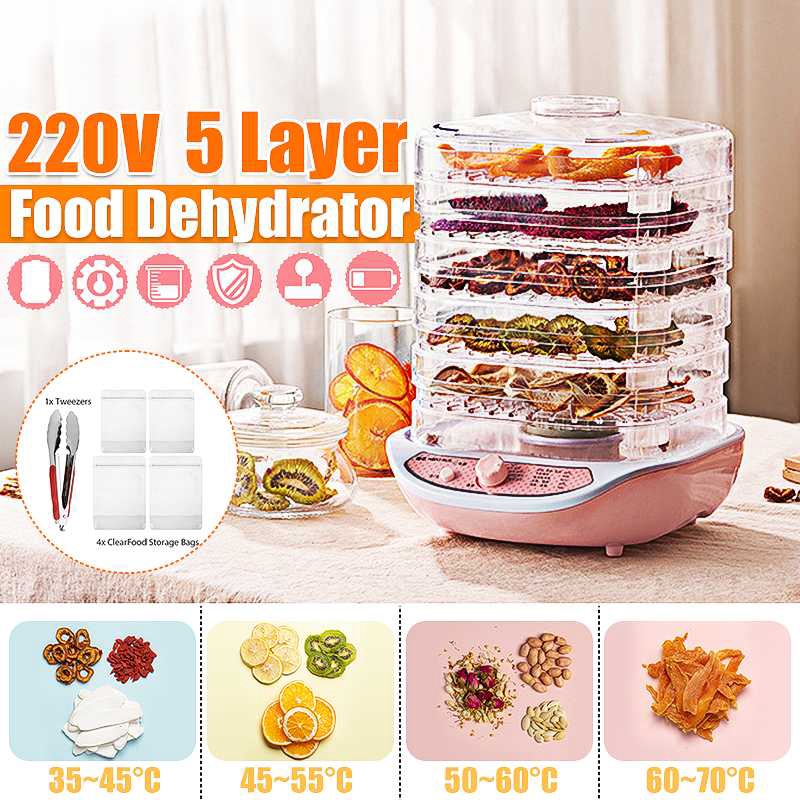 ☎Máy Sấy Trái Cây 5 Ngăn Tiện Lợi Có 5 Ngăn Đựng Thức Ăn Khô Và Thức Ăn Thuận Tiện