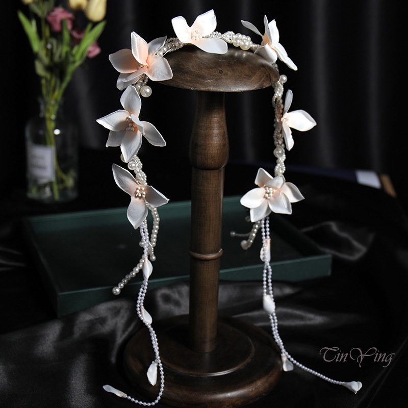 GETNOIVAS Phụ Kiện Dây Ngọc Trai Làm Băng Đô Cài Tóc Thời Trang Cho Nữ