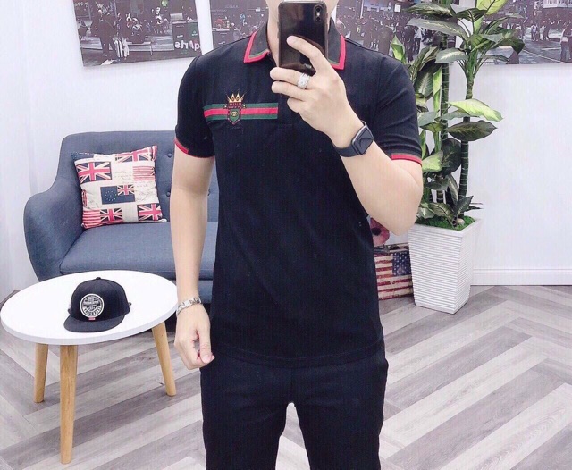 Áo thun cổ trụ_áo thun có cổ thêu logo nổi bật, chất liệu thun cotton 100% vải cực mát | BigBuy360 - bigbuy360.vn