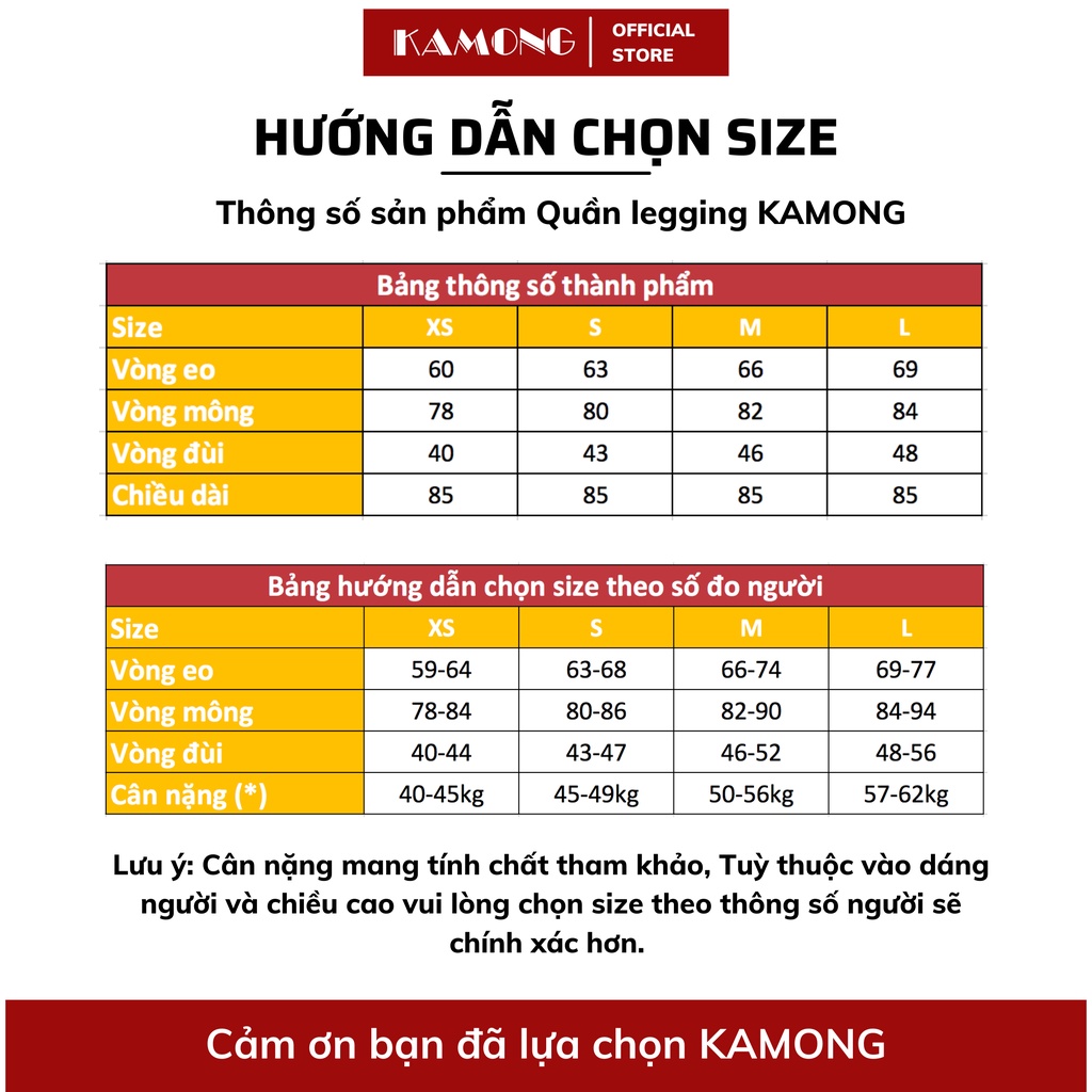 Quần legging dài nữ KAMONG vải cotton dẻo co dãn tốt cạp cao dáng dài LG003