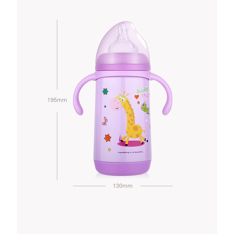 BÌnh sữa, bình nước giữ nhiệt Reizbaby 300ml chất liệu inox 304 - TIMIKID