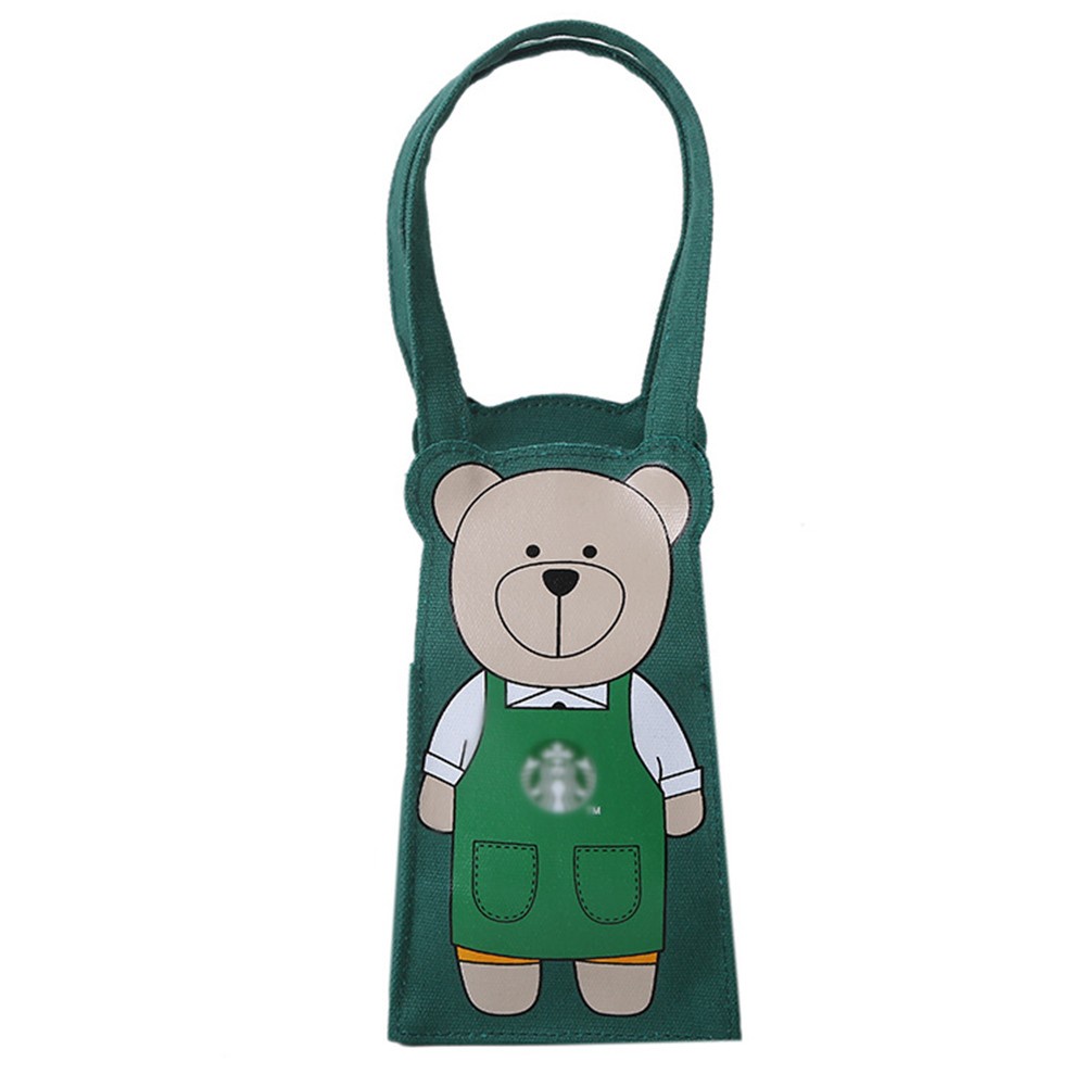 Túi tote vải canvas in hình gấu Starbucks dễ thương