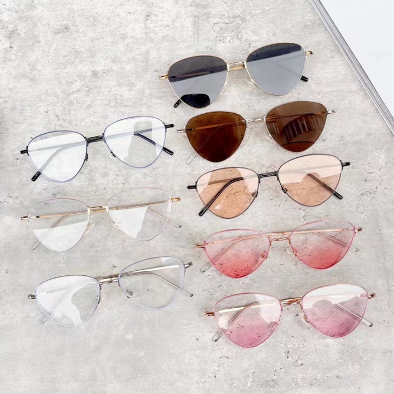 Kính Mát Gọng Kim Loại Chống Ánh Sáng Xanh Thời Trang Phong Cách Hàn Quốc
