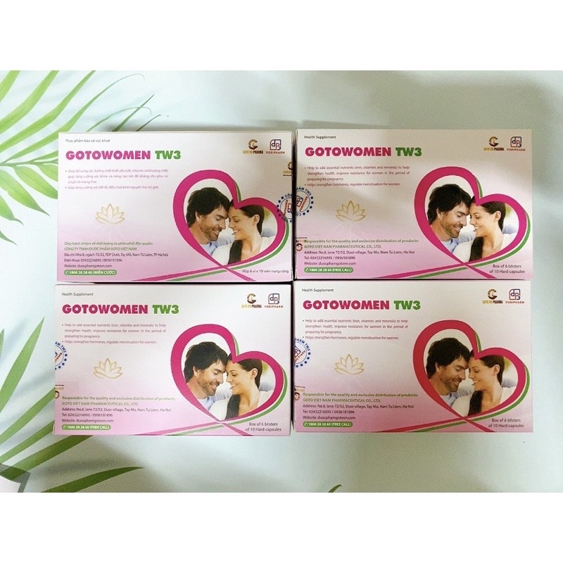 Viên uống GOTOWOMEN TW3 - điều hòa kinh nguyệt, bổ trứng, dày niêm mạc, tăng khả năng thụ thai Goto Women Tw3