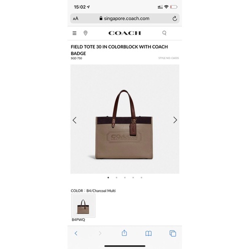 TÚI COACH FIELD TOTE C6035