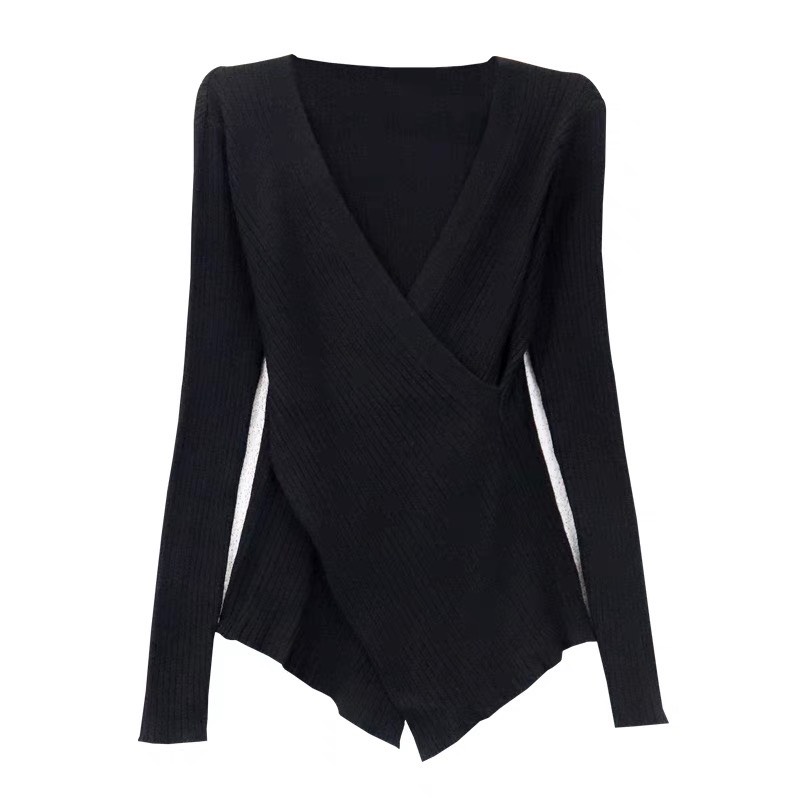 Áo len vạt chéo dáng ôm dài tay k005 | BigBuy360 - bigbuy360.vn