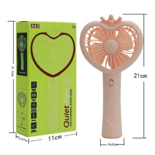 Quạt cầm tay hình tim có đèn led