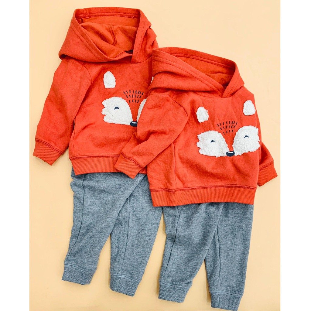 Sỉ Combo 10 Set áo nỉ chui đầu liền nón + quần jogger bé trai Carter, size 3M - 5T. Việt Nam xuất xịn