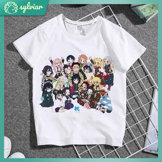 Áo Thun Mùa Hè In Họa Tiết Hoạt Hình Anime Cho Bé 5-10 Tuổi