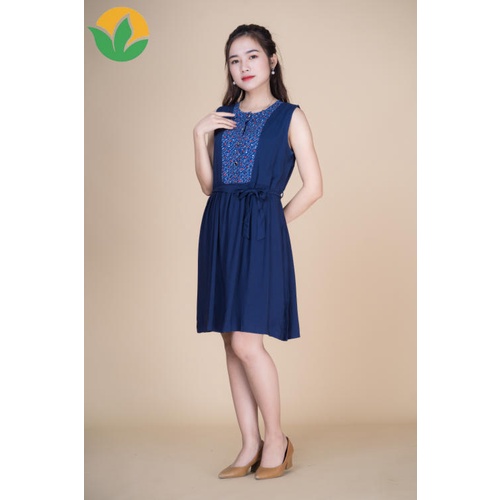 Váy lanh sát nách nhún eo V02.1805 - Thời trang gia đình VT