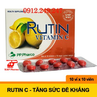 ✅ (CHÍNH HÃNG) RUTIN VITAMIN C – Bổ sung vitamin C, tăng sức đề kháng, dành cho người thành mạch yếu, xơ vữa động mạch