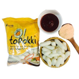 500GR TTEOK NHÂN PHÔ MAI KỀM 100GR BỘT PM VÀ 100GR SỐT
