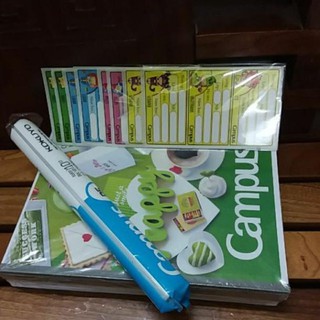 BỘ 10 QUYỂN VỞ CAMPUS 80 TRANG CÓ SẴN NHÃN VỞ VÀ BỌC VỞ