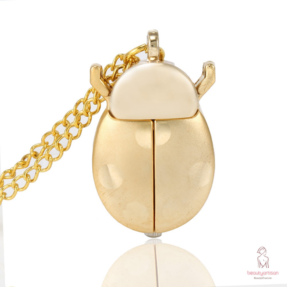 Đồng hồ kim vỏ hình con bọ màu hoàng kim sang trọng có dây đeo độc đáo