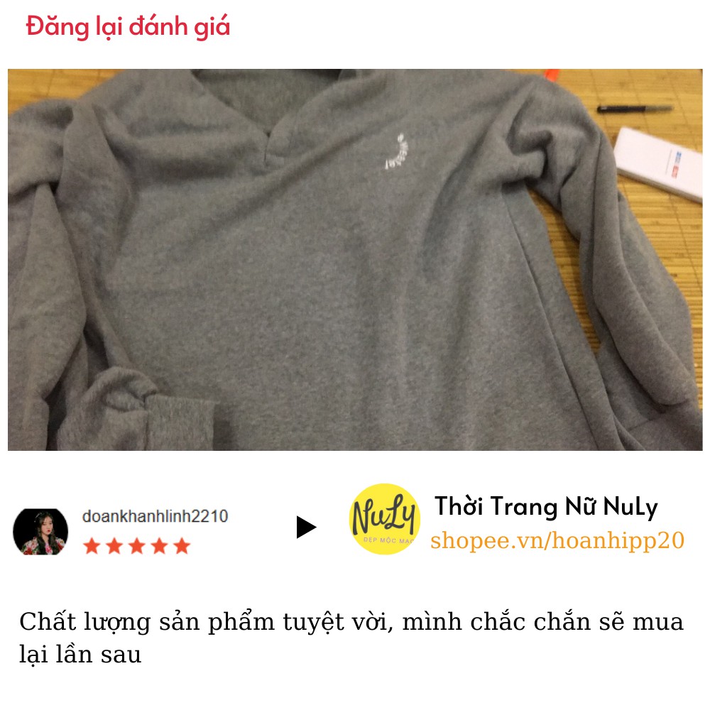 Áo sweater nỉ bông Letters NULY tay bồng, form rộng Oversize kiểu dáng Ulzzang, ASL | BigBuy360 - bigbuy360.vn