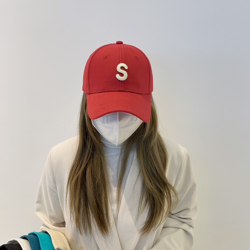 S Mũ Lưỡi Trai Cứng Màu Hồng In Chữ Phong Cách Hàn Quốc Dễ Phối Đồ Thời Trang Xuân Hè Dành Cho Bạn Nữ