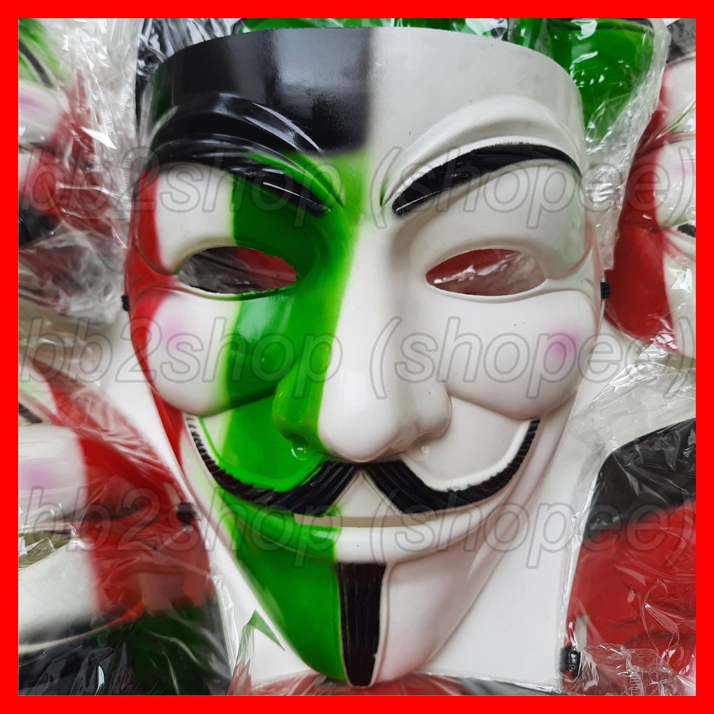 (hàng Mới Về) Mặt Nạ Dưỡng Da Anonymous Vendetta Guy Fawkes Hacker Màu Sắc