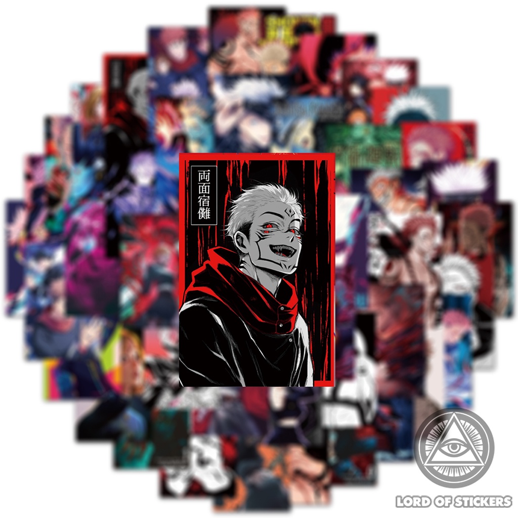 Set 50 Hình Dán Jujutsu Kaisen Sticker Anime Manga Chú Thuật Hồi Chiến Trang Trí Mũ Bảo Hiểm, Điện Thoại, Laptop, Xe, Sổ