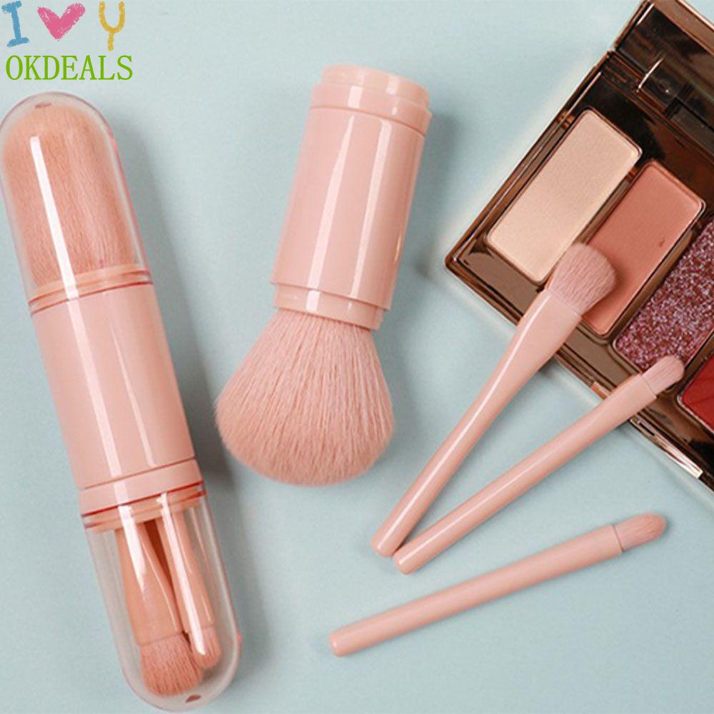 Bộ Cọ Trang Điểm Phấn Mắt Thiết Kế Di Động Đa Năng Bốn Trong Một Tiện Dụng