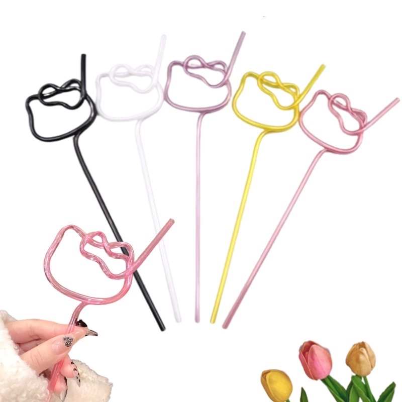 Ống Hút Hình Mèo Hoạt Hình Dễ Thương