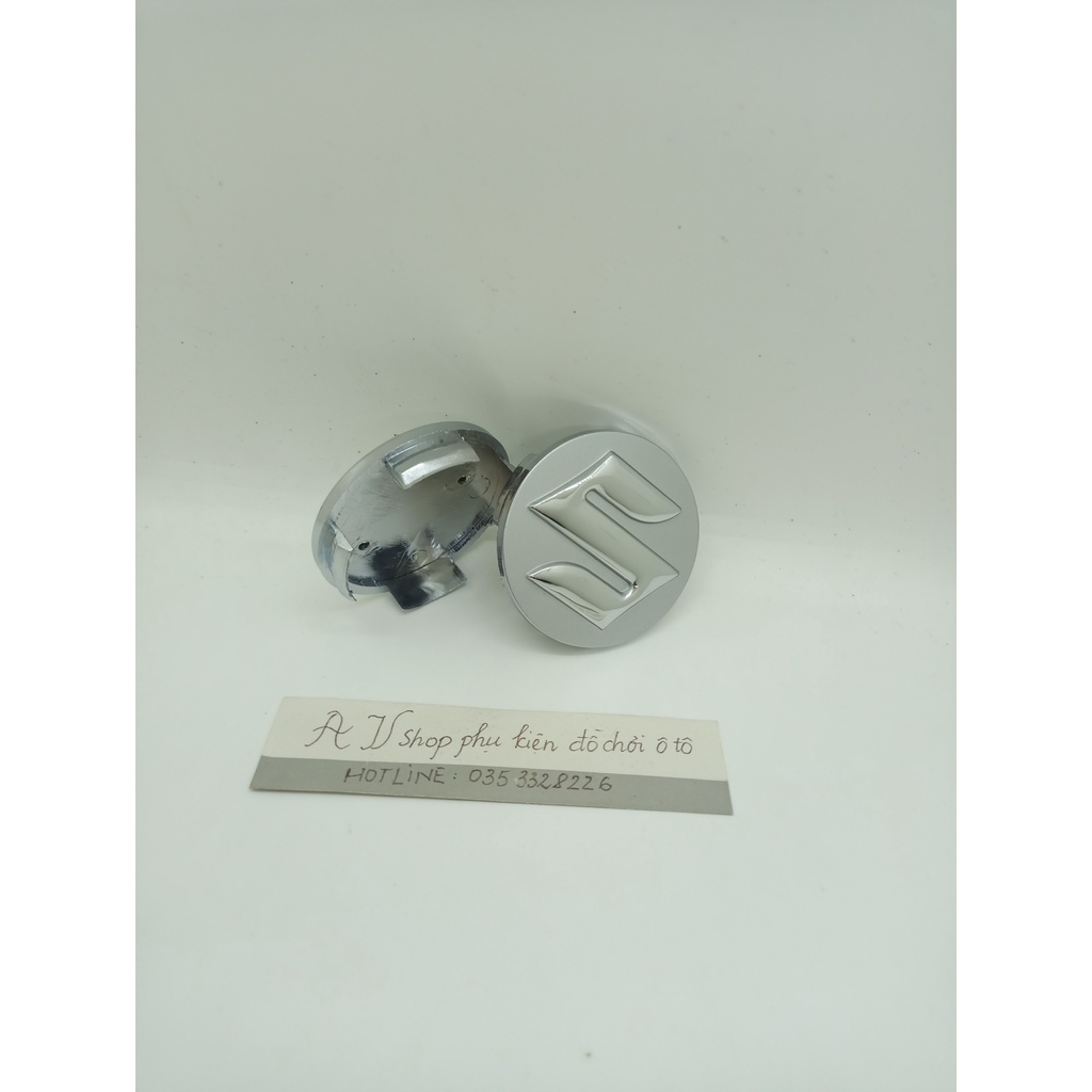 Logo chụp mâm, ốp lazang bánh xe ô tô suzuki đường kính 58mm