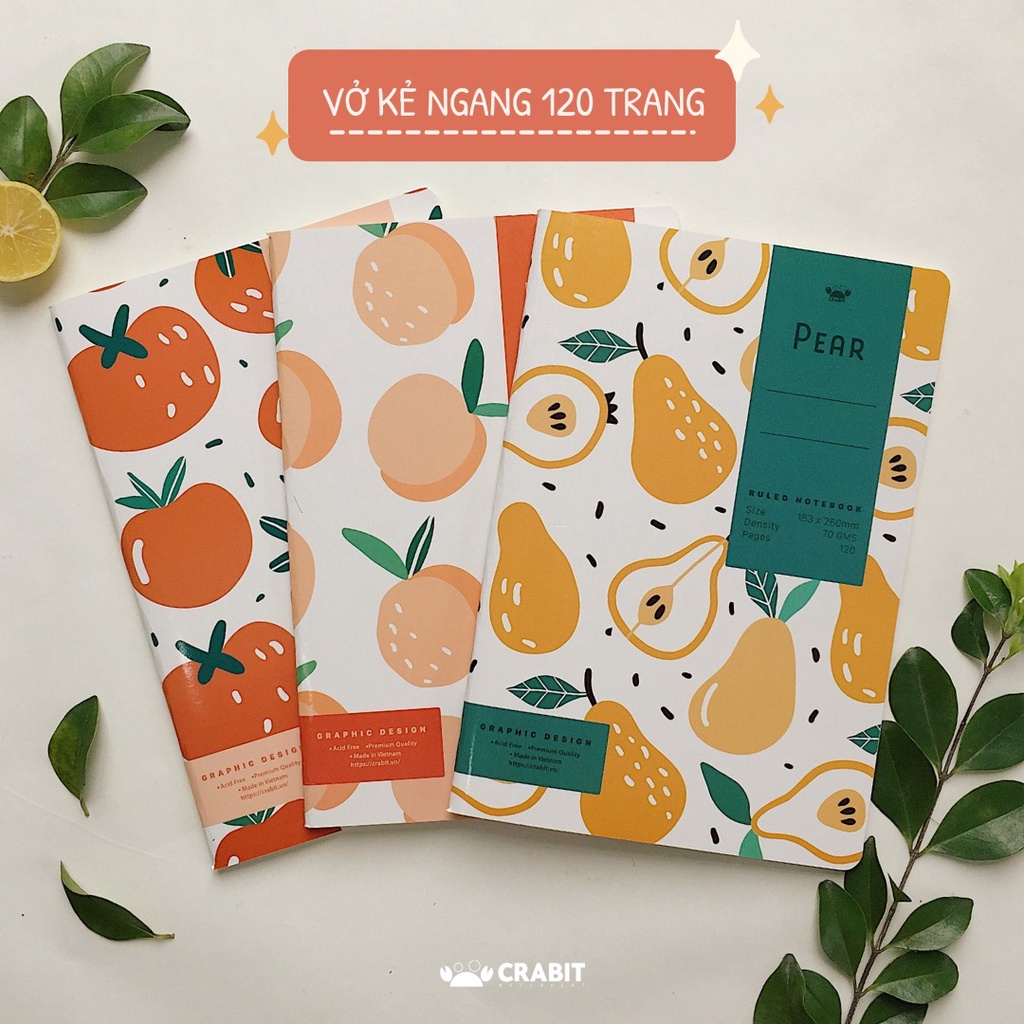 Vở kẻ ngang cornell chấm dot ô vuông Crabit - 120 trang