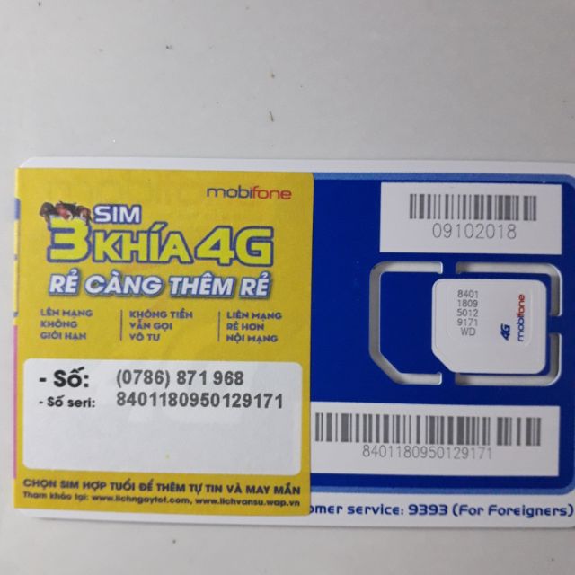 Sim năm sinh số đẹp 68